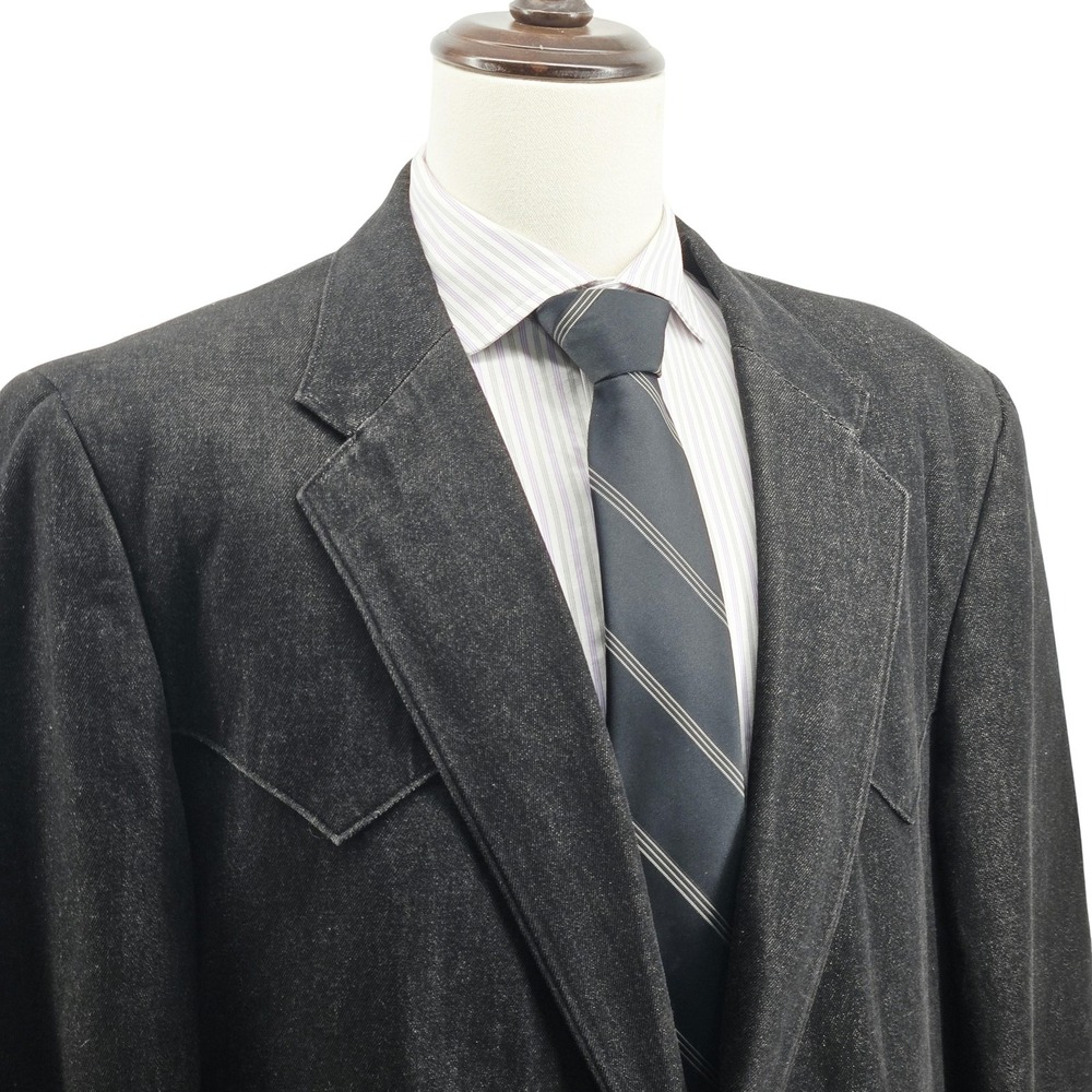 Circle S Blazer Mens Kenny Rogers Western Sport Jacket 50R Charcoal Denim